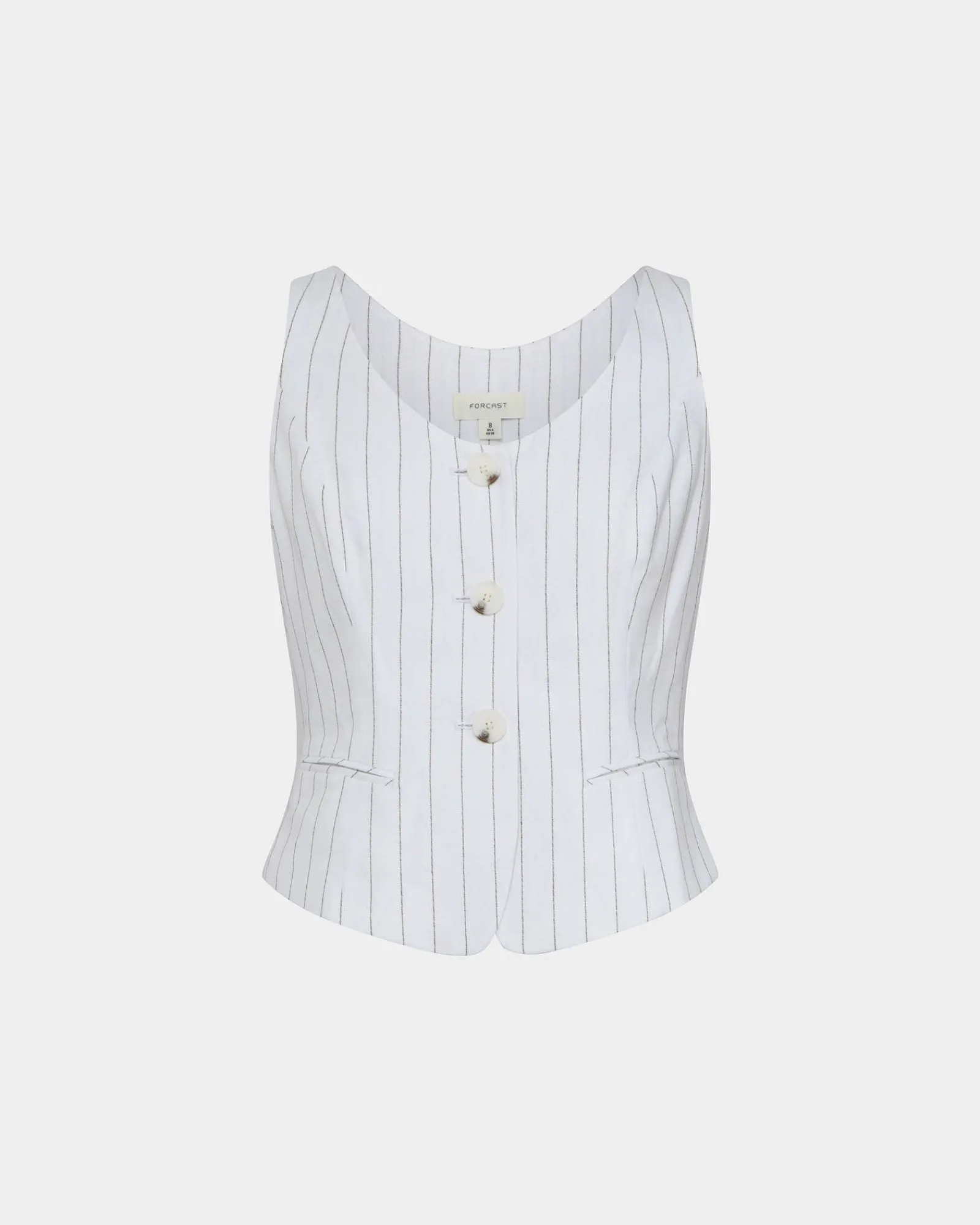 Forcast Ria Stripe Cotton Blend Vest* Work Tops|Conscious