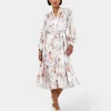 Forcast Rosy Floral Tiered Dress* Midi Dresses|Midi Dresses