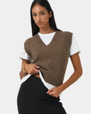 Forcast Rulia V-neck Knit Vest* T-Shirts & Tops|Work Tops