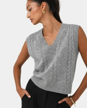 Forcast Rulia V-neck Knit Vest* T-Shirts & Tops|Work Tops