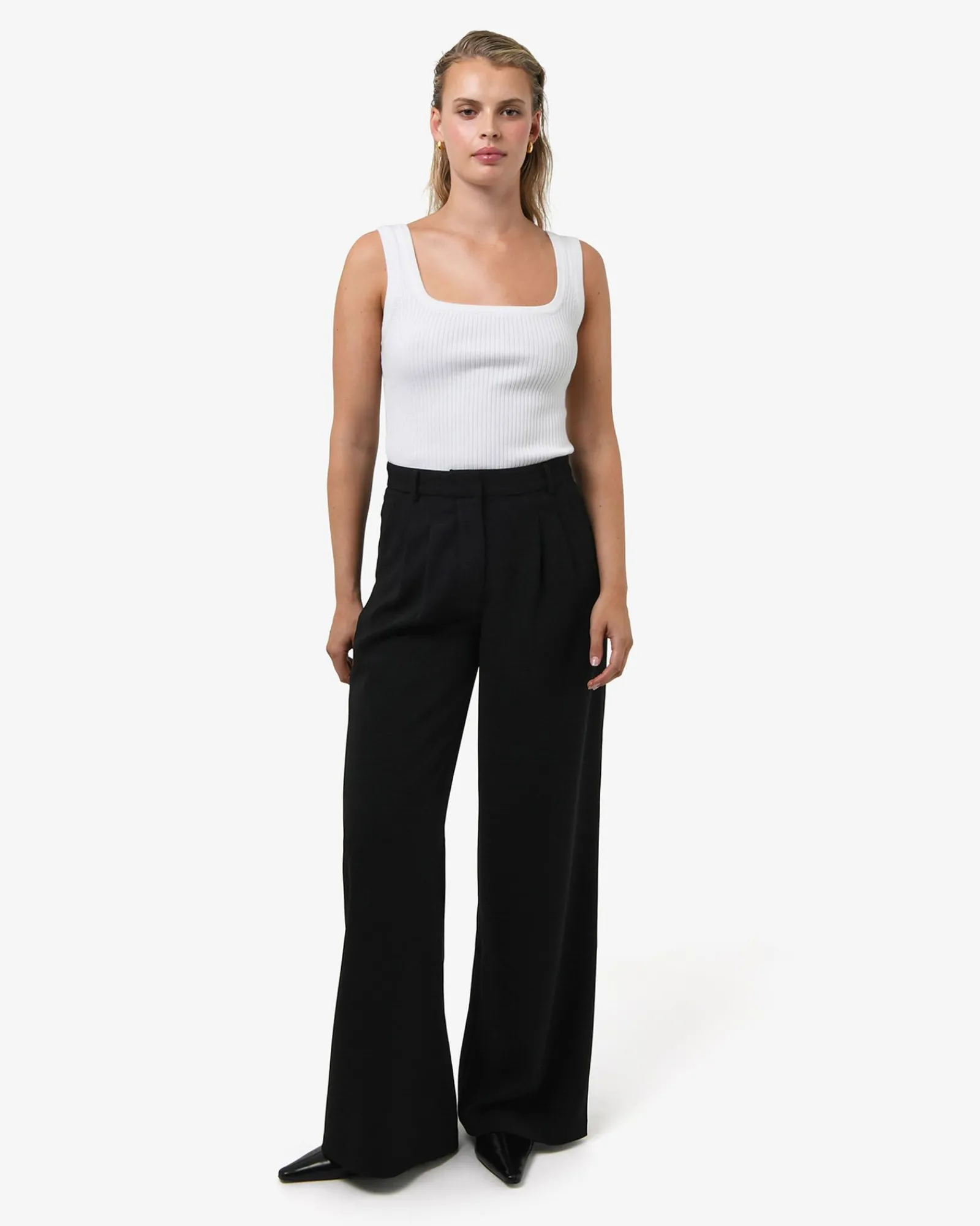 Forcast Rumy Wide Leg Tailored Pants* High-Waisted Pants|Wide-Leg Pants