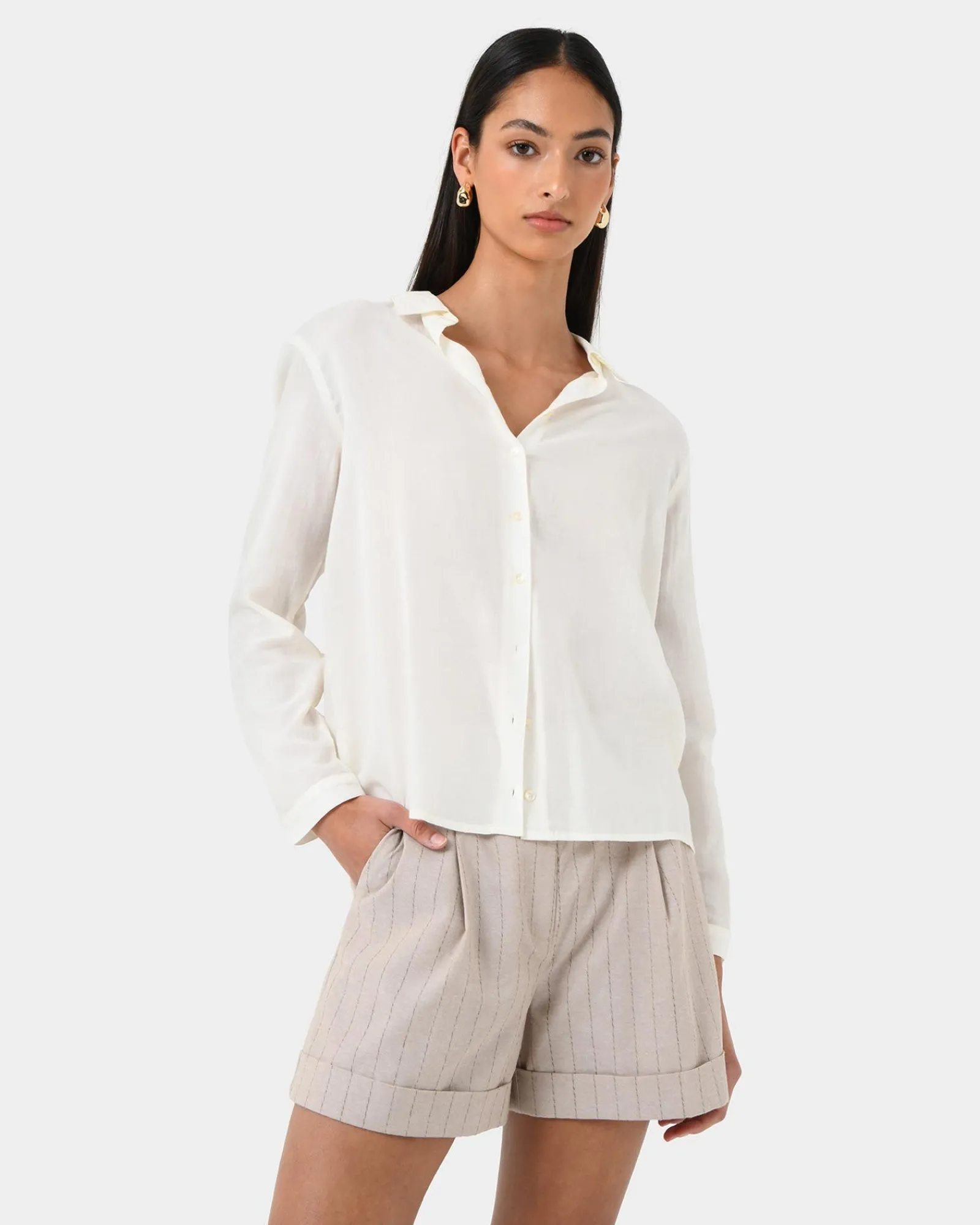 Forcast Rylie Shirt* Long Sleeve Tops|Shirts & Blouses