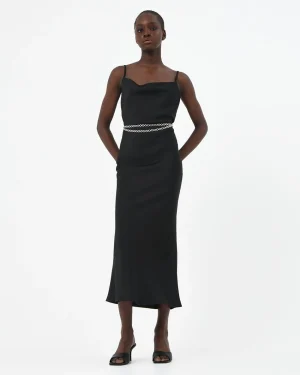 Forcast Safa Bias Slip Dress* Black Dresses|Black Dresses