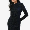Forcast Sapphire Velvet Burnout Dress* Midi Dresses|Midi Dresses
