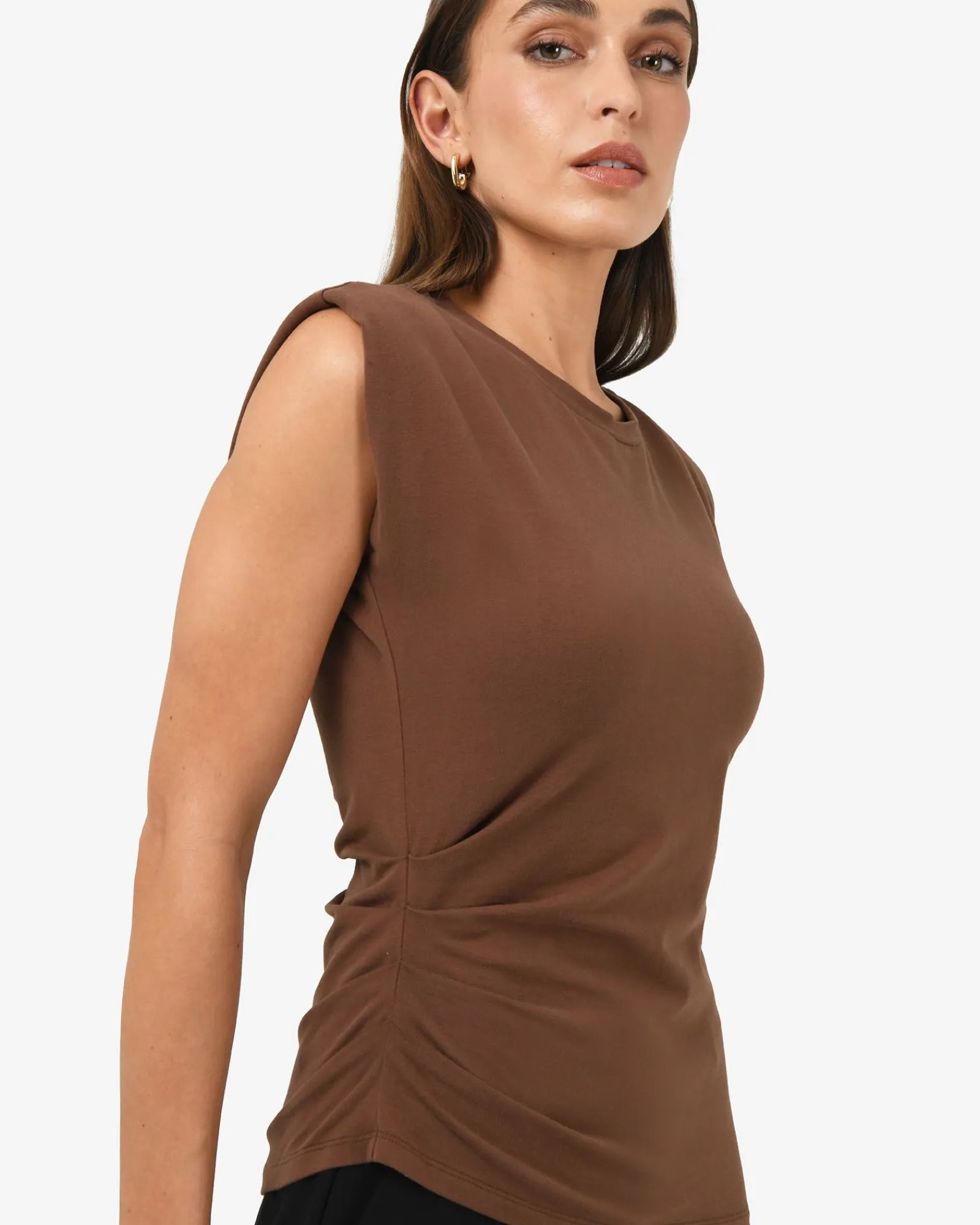 Forcast Sarah Padded Ruched Jersey Top* T-Shirts & Tops|Work Tops