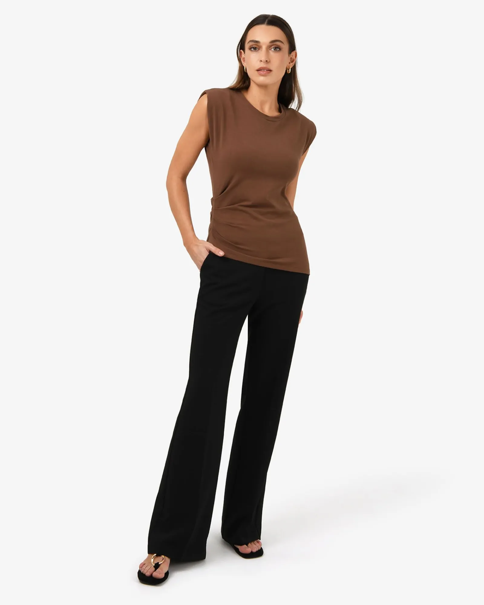 Forcast Sarah Padded Ruched Jersey Top* T-Shirts & Tops|Work Tops