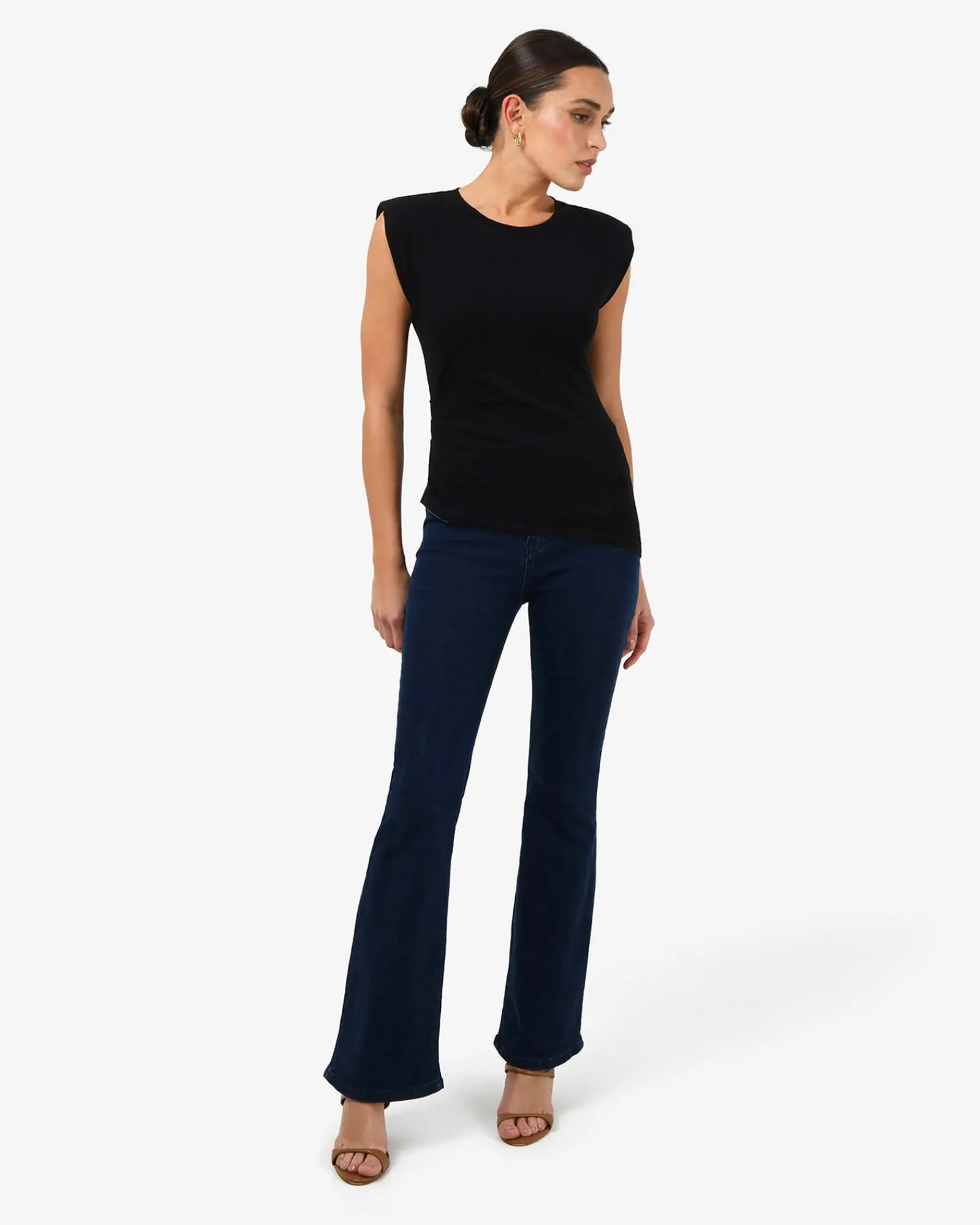 Forcast Sarah Padded Ruched Jersey Top* T-Shirts & Tops|Work Tops