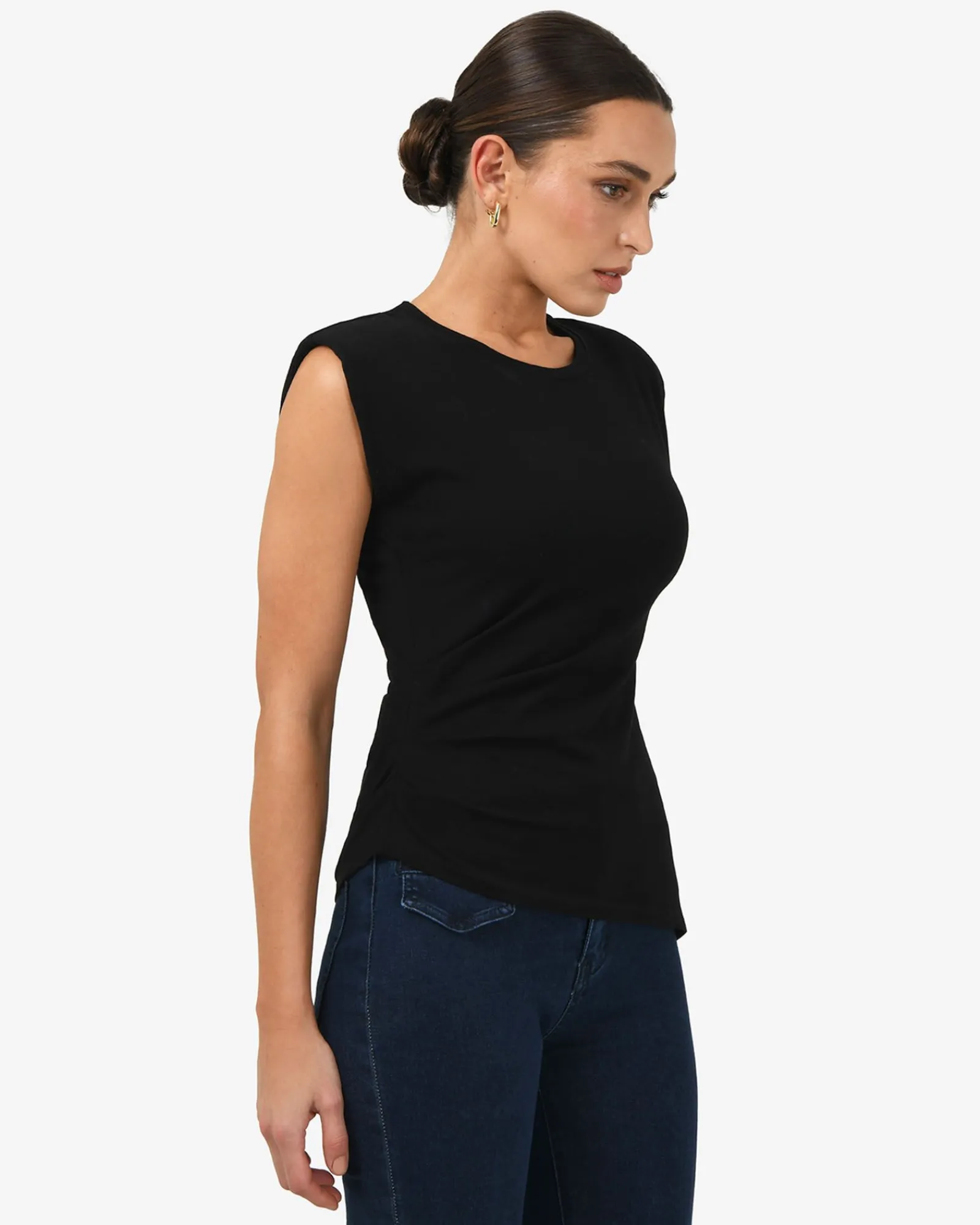 Forcast Sarah Padded Ruched Jersey Top* T-Shirts & Tops|Work Tops