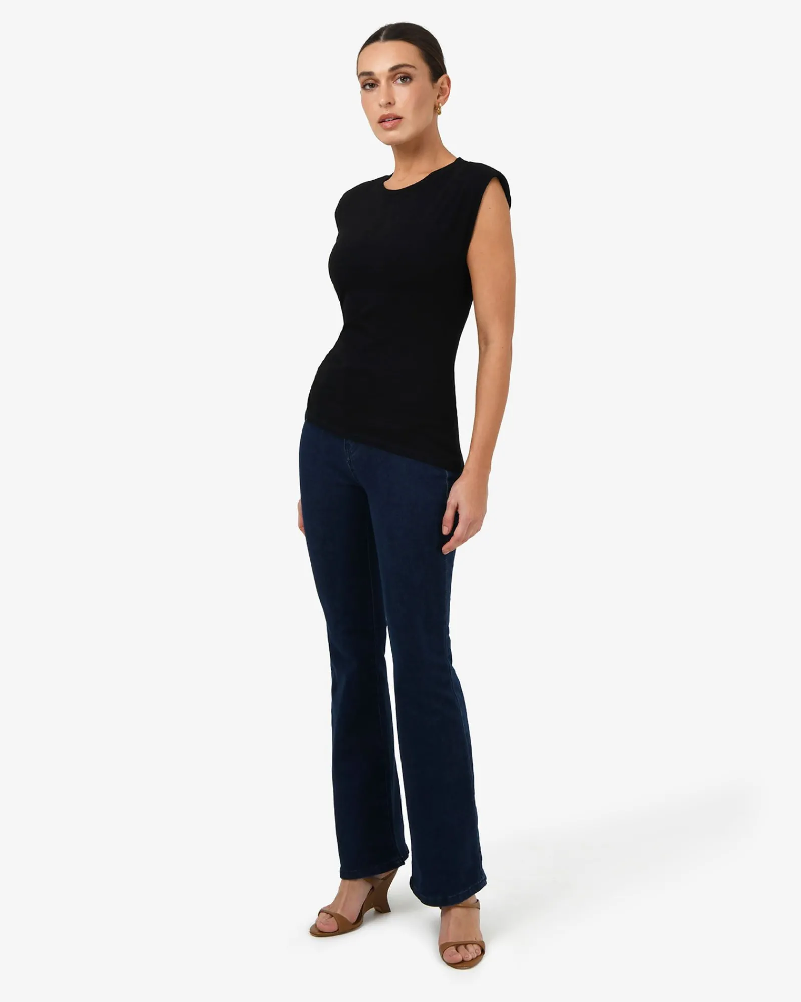 Forcast Sarah Padded Ruched Jersey Top* T-Shirts & Tops|Work Tops