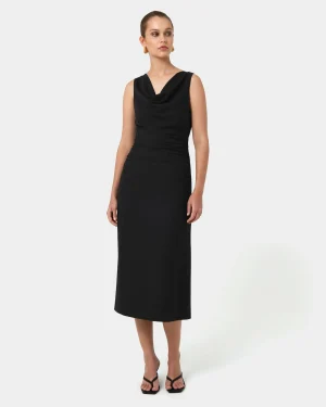 Forcast Serena Cowl Neck Dress* Midi Dresses|Midi Dresses
