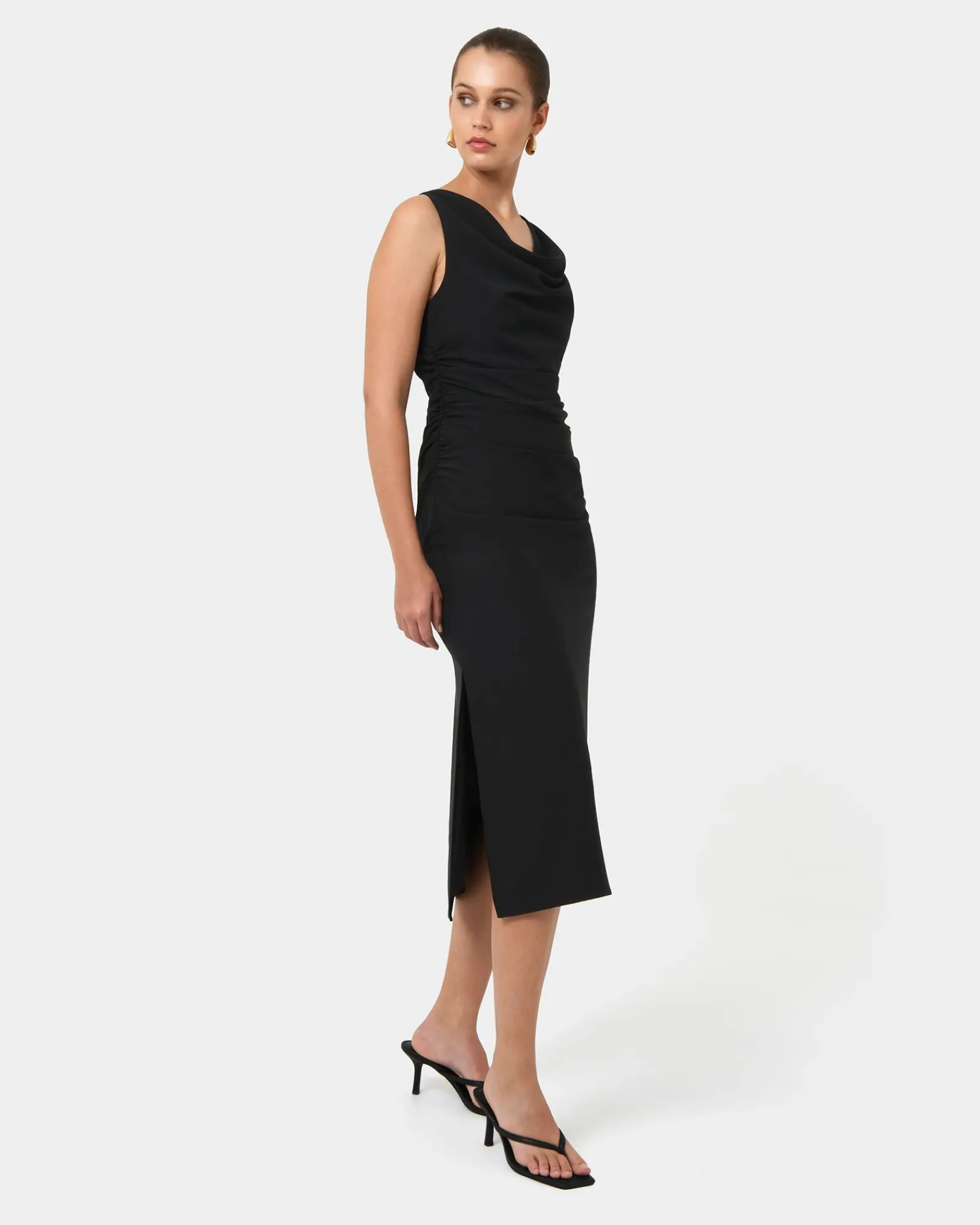 Forcast Serena Cowl Neck Dress* Midi Dresses|Midi Dresses