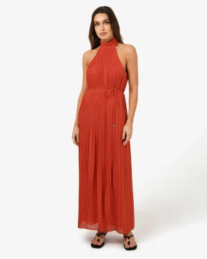 Forcast Shelly Chiffon Pleated Dress* Maxi Dresses|Maxi Dresses