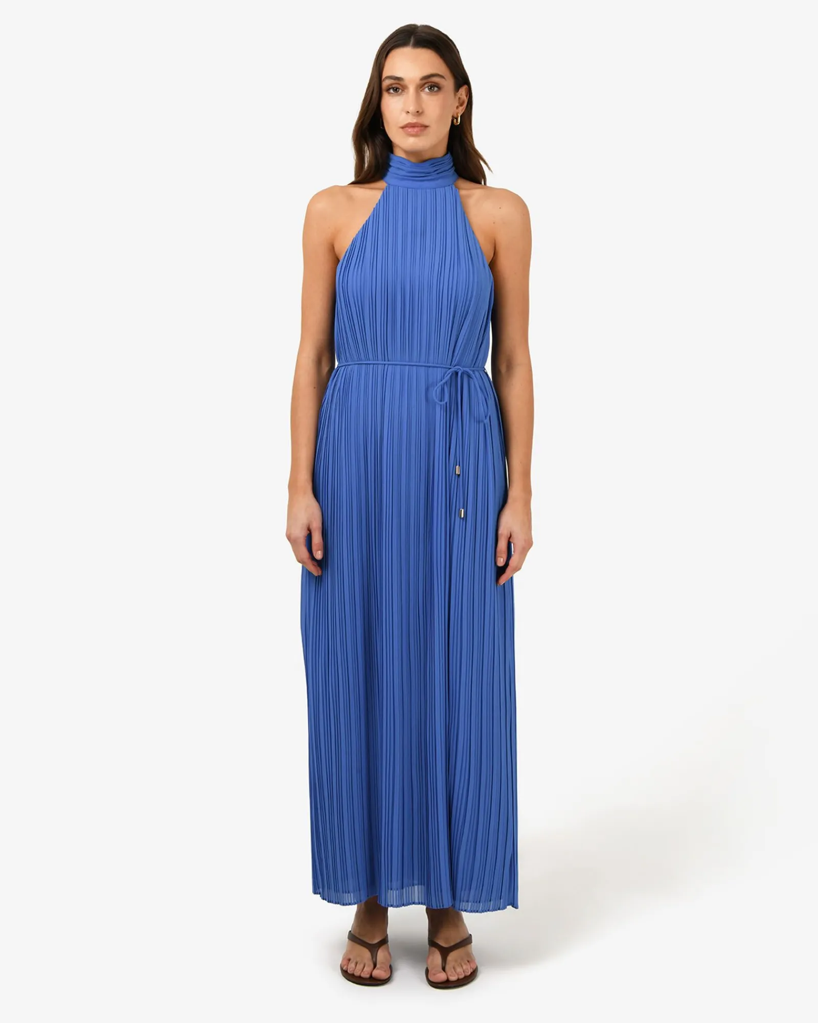 Forcast Shelly Chiffon Pleated Dress* Maxi Dresses|Maxi Dresses