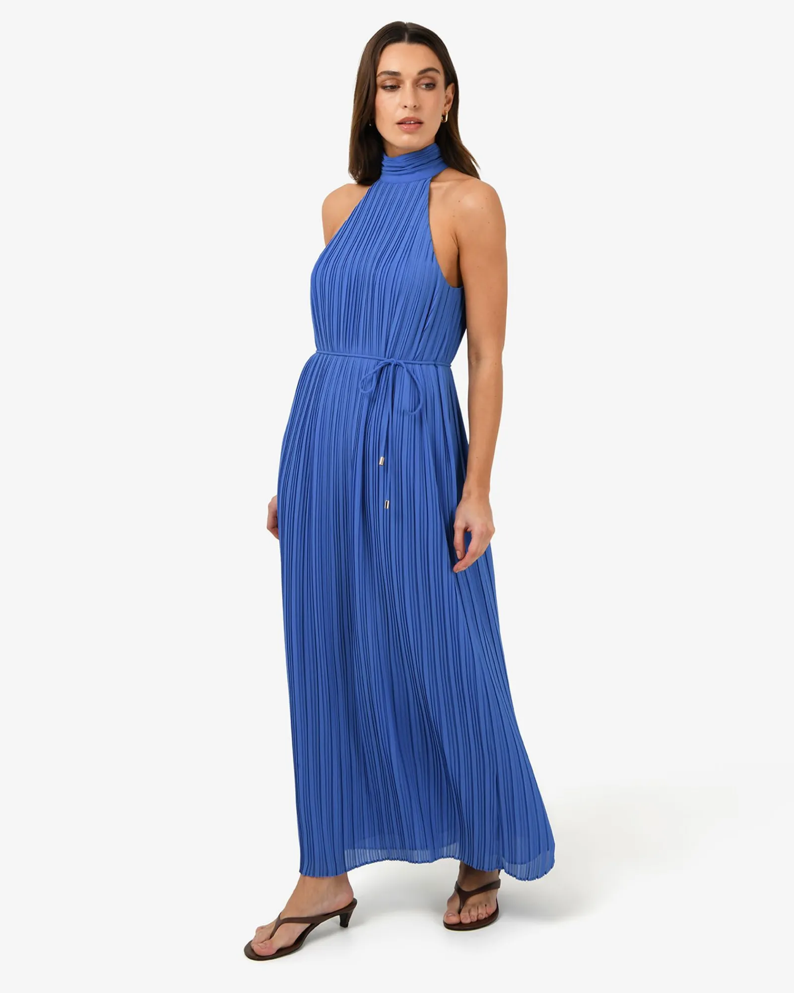 Forcast Shelly Chiffon Pleated Dress* Maxi Dresses|Maxi Dresses