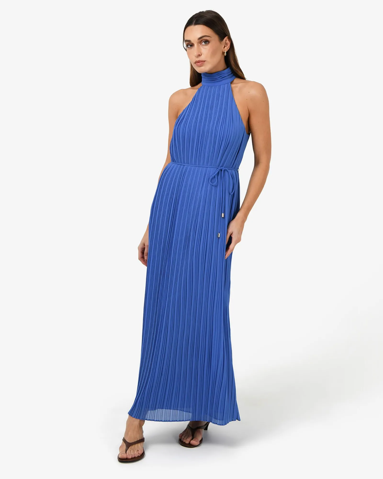 Forcast Shelly Chiffon Pleated Dress* Maxi Dresses|Maxi Dresses