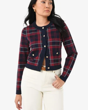 Forcast Siane Check Knit Cardigan* Long Sleeve Tops|Work Tops