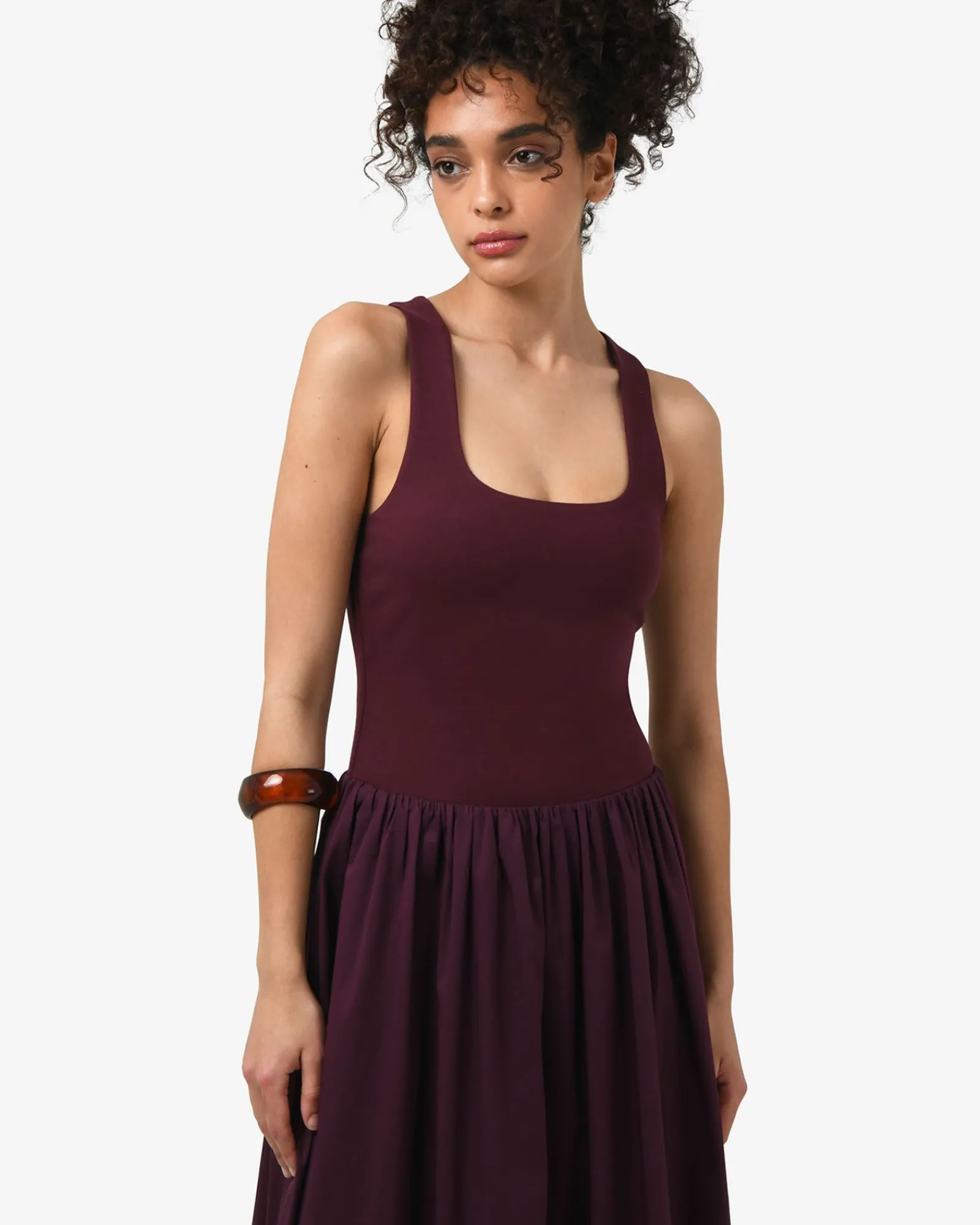 Forcast Soho Cotton & Knit Midi Dress* Conscious|Midi Dresses