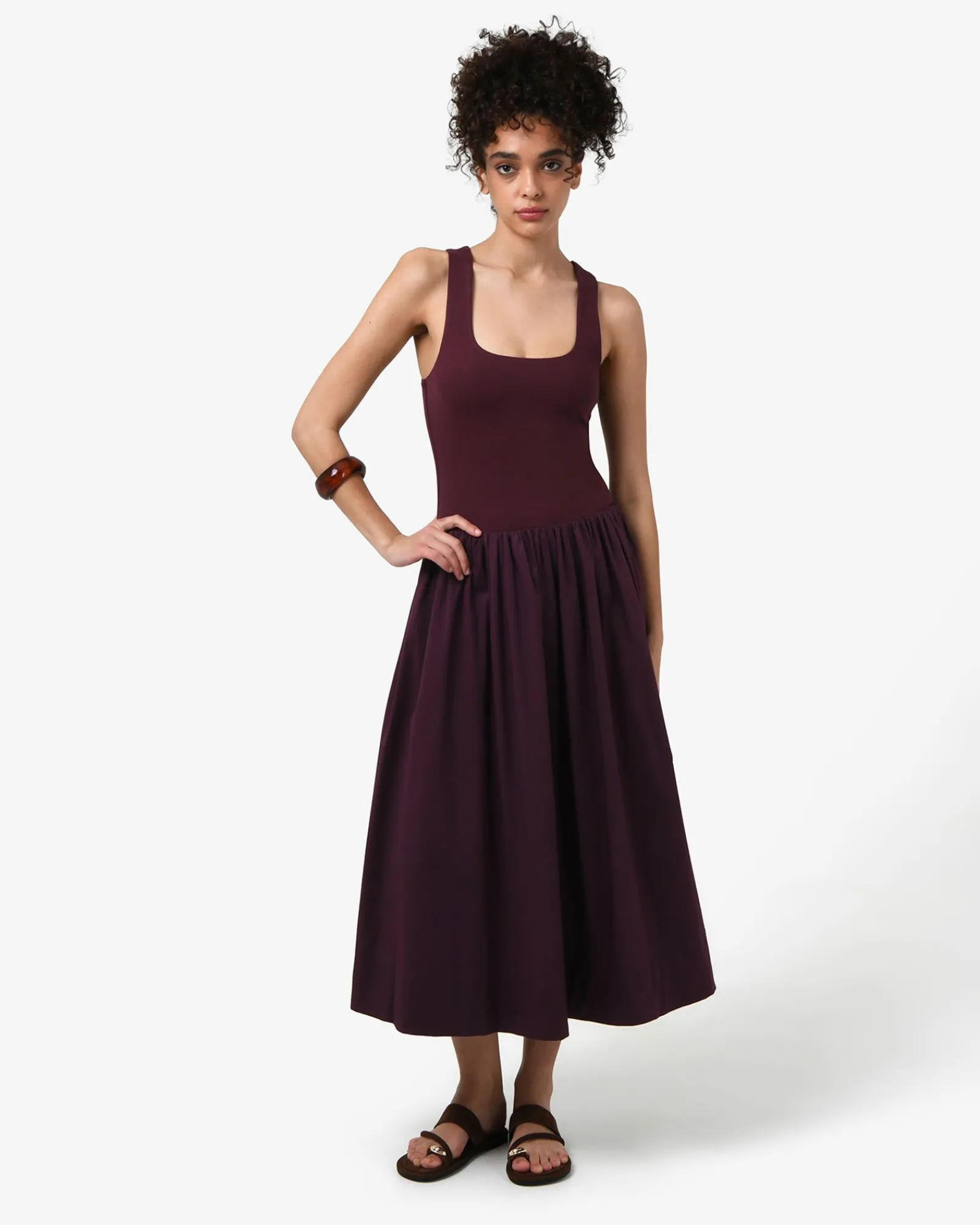 Forcast Soho Cotton & Knit Midi Dress* Conscious|Midi Dresses