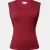 Forcast Soho Rounded Square Neck Top* T-Shirts & Tops|Work Tops