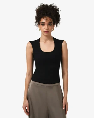 Forcast Soho Rounded Square Neck Top* T-Shirts & Tops|Basic Tops