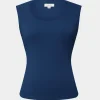 Forcast Soho Rounded Square Neck Top* T-Shirts & Tops|Work Tops