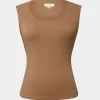 Forcast Soho Rounded Square Neck Top* T-Shirts & Tops|Work Tops