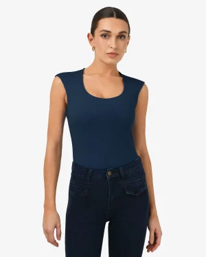 Forcast Soho Rounded Square Neck Top* T-Shirts & Tops|Work Tops