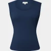 Forcast Soho Rounded Square Neck Top* T-Shirts & Tops|Work Tops