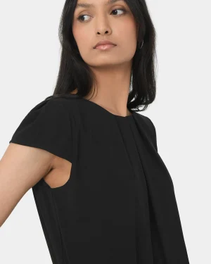 Forcast Tamera Pleated Round Neck Top* T-Shirts & Tops|Work Tops