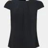 Forcast Tamera Pleated Round Neck Top* T-Shirts & Tops|Work Tops