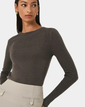 Forcast Tania Crew Neck Knit* Long Sleeve Tops|Work Tops