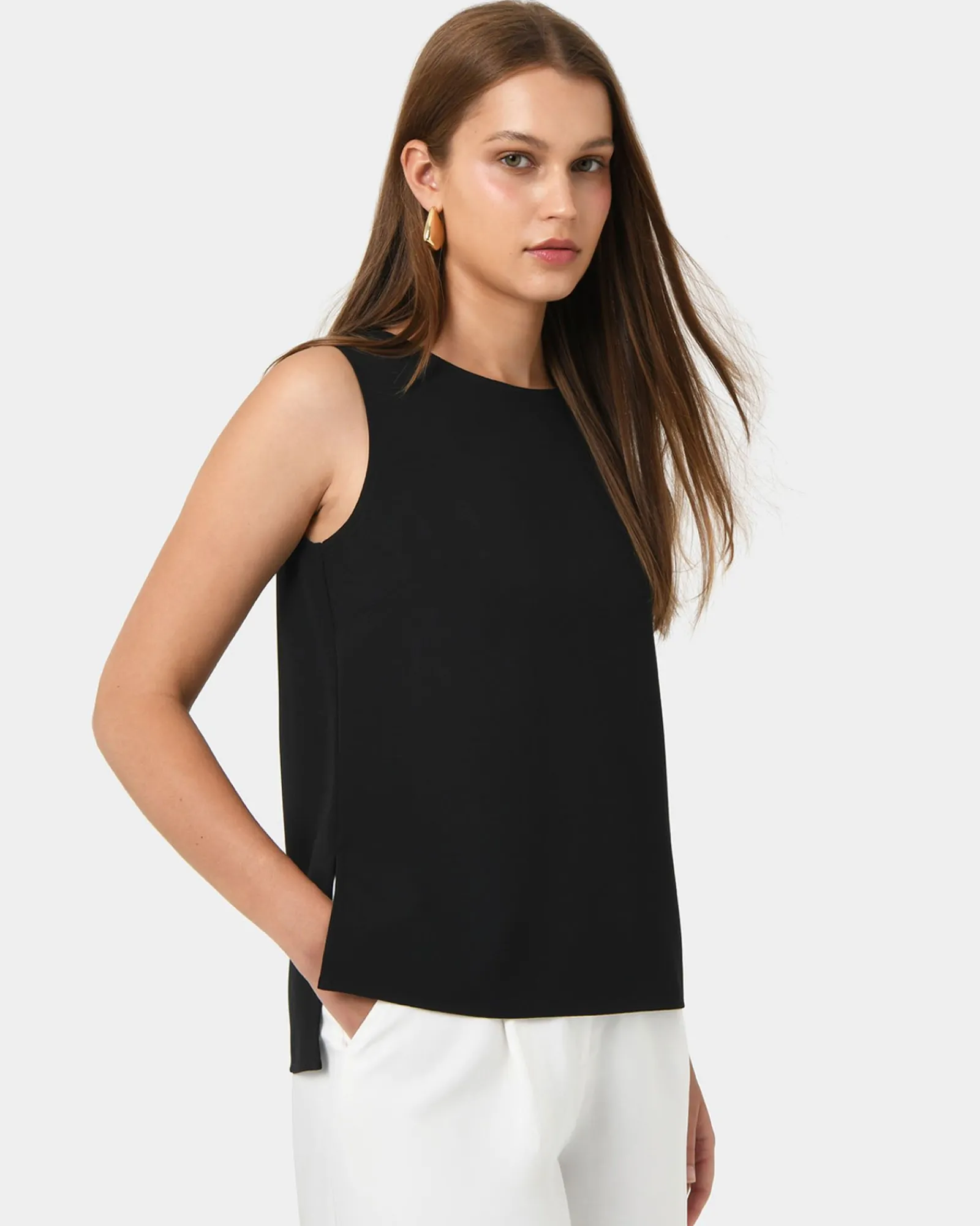 Forcast Tess Round Neck Top* T-Shirts & Tops|Work Tops