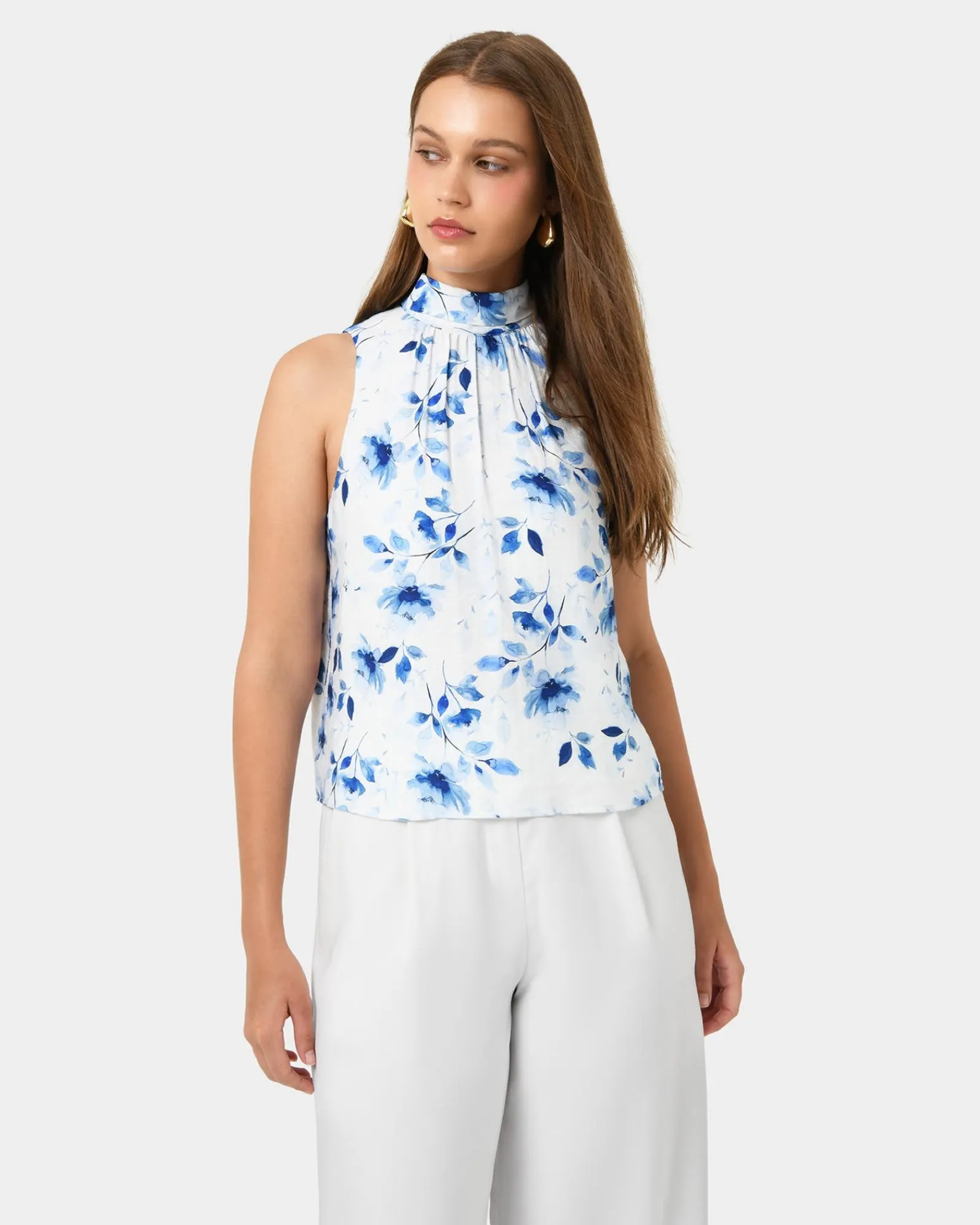 Forcast Tessie Halter Tie Top* T-Shirts & Tops|Work Tops