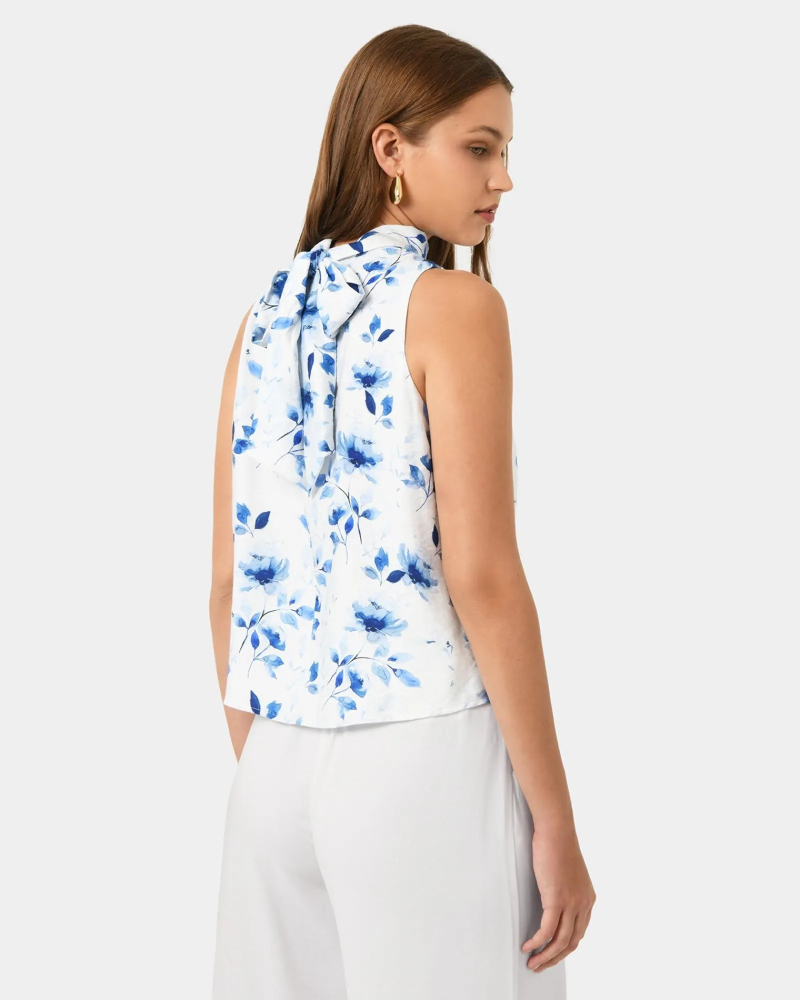 Forcast Tessie Halter Tie Top* T-Shirts & Tops|Work Tops