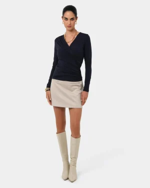 Forcast Tika Crossover Ruched Top* T-Shirts & Tops|Long Sleeve Tops