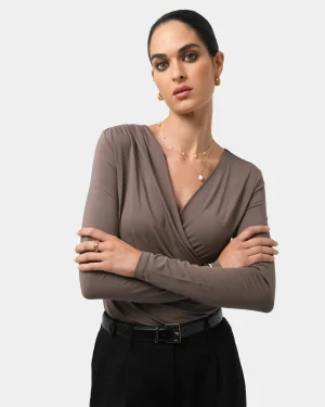 Forcast Tika Crossover Ruched Top* T-Shirts & Tops|Long Sleeve Tops