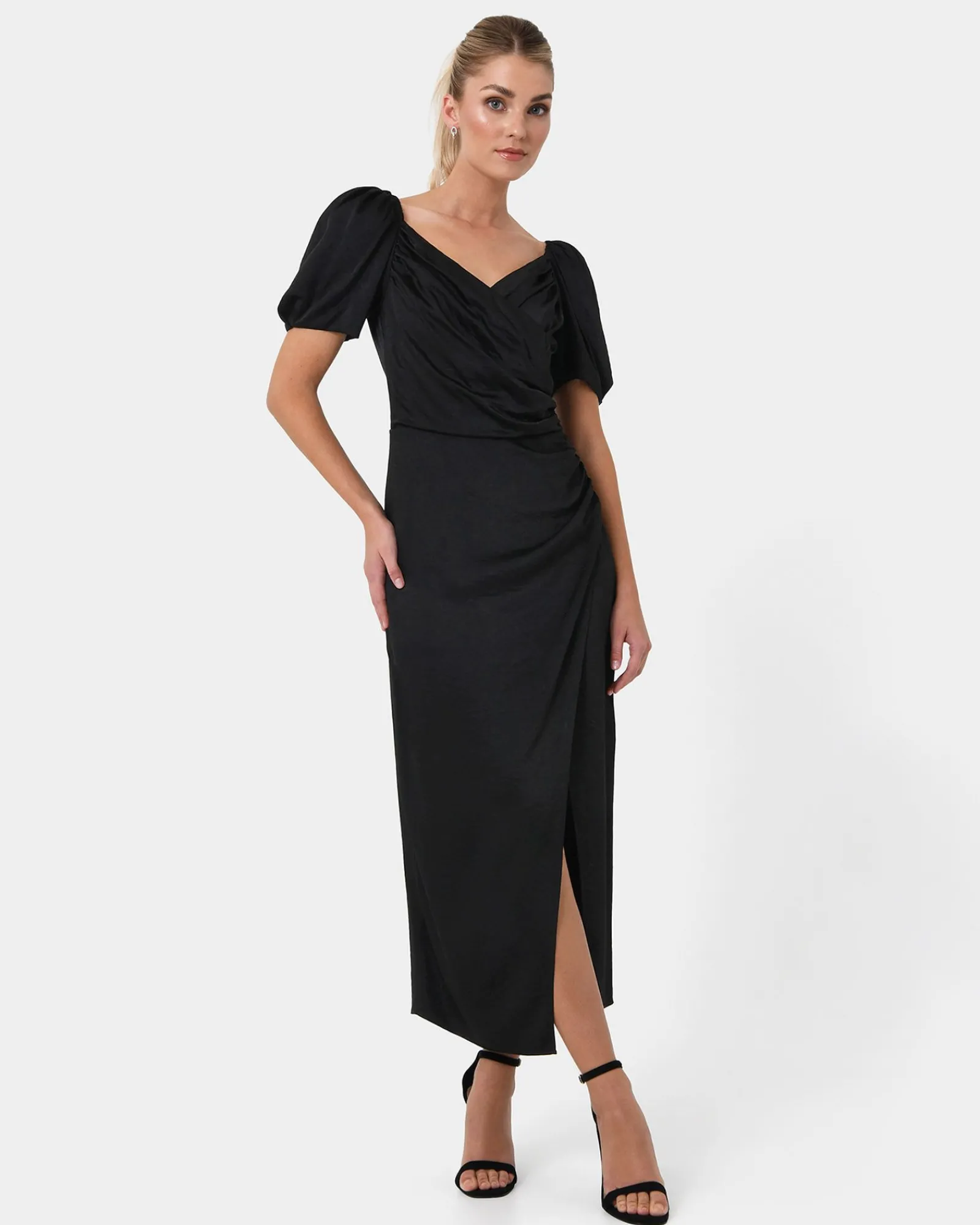 Forcast Trixie Front Crossover Dress* Midi Dresses|Midi Dresses