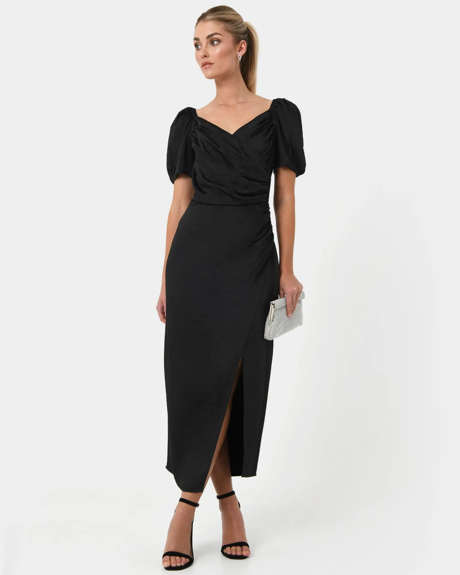 Forcast Trixie Front Crossover Dress* Midi Dresses|Midi Dresses