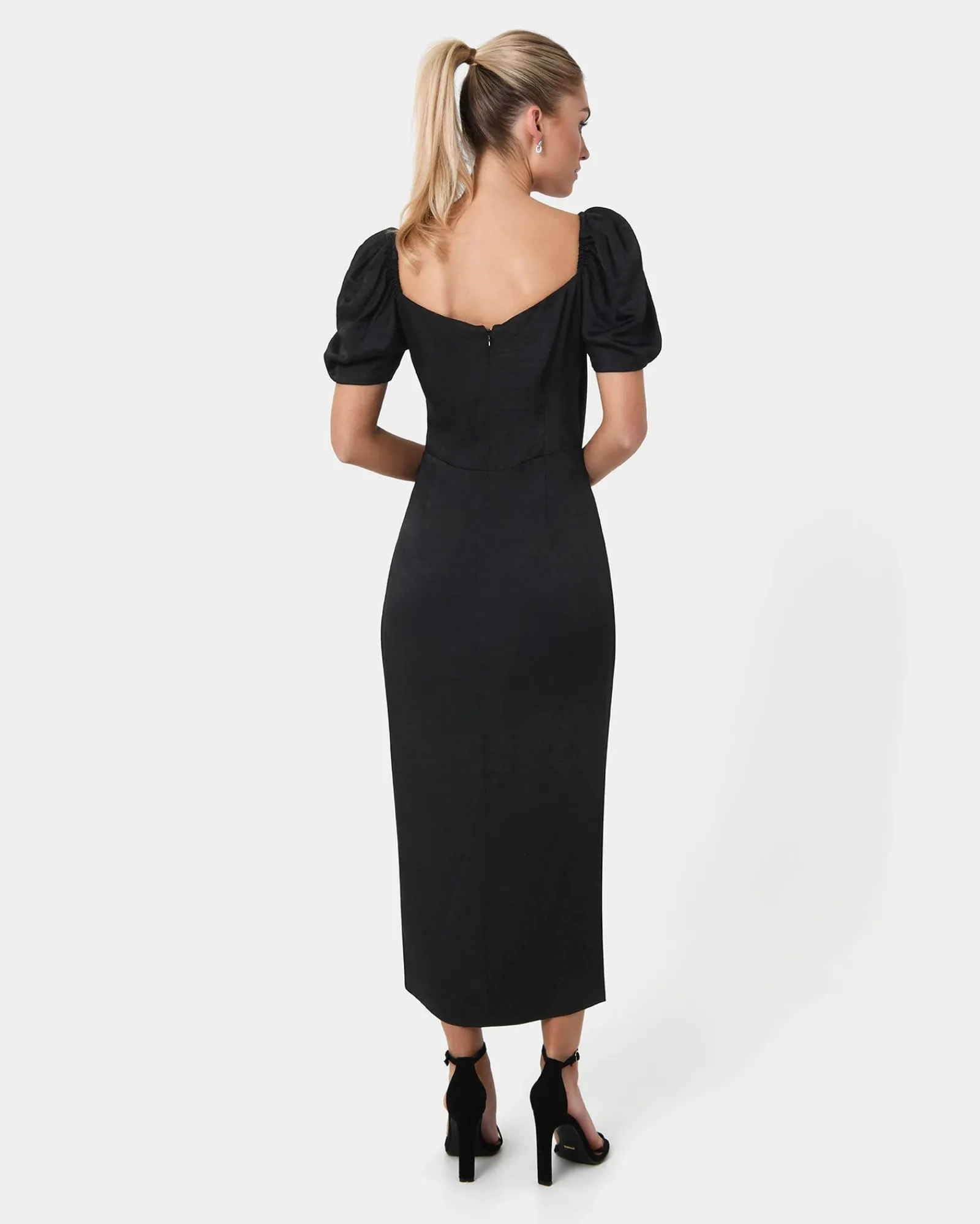 Forcast Trixie Front Crossover Dress* Midi Dresses|Midi Dresses