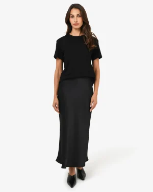 Forcast Valeria A-line Satin Skirt* Midi & Maxi Skirts|Work Skirts