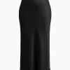 Forcast Valeria A-line Satin Skirt* Midi & Maxi Skirts|Work Skirts