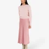 Forcast Valeria A-line Satin Skirt* Midi & Maxi Skirts|Work Skirts
