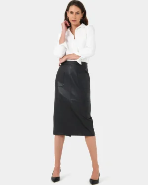 Forcast Vera Faux Leather Midi Skirt* Midi & Maxi Skirts|Work Skirts