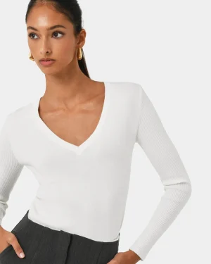 Forcast Vicky V-neck Knit* T-Shirts & Tops|Long Sleeve Tops
