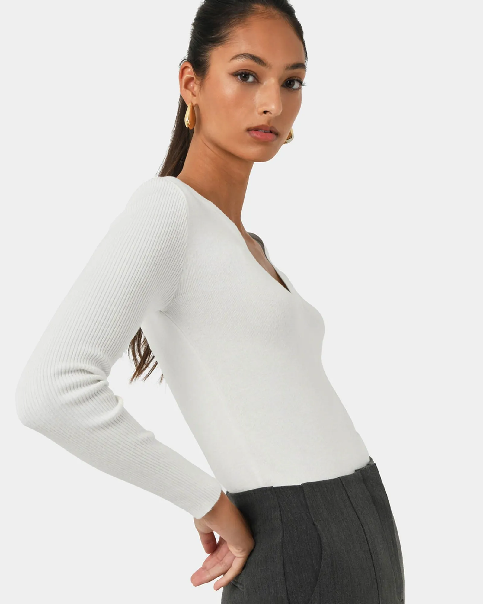 Forcast Vicky V-neck Knit* T-Shirts & Tops|Long Sleeve Tops