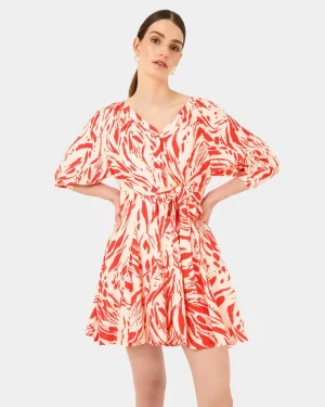 Forcast Vienna V-neck Tie Dress* Mini Dresses|Mini Dresses