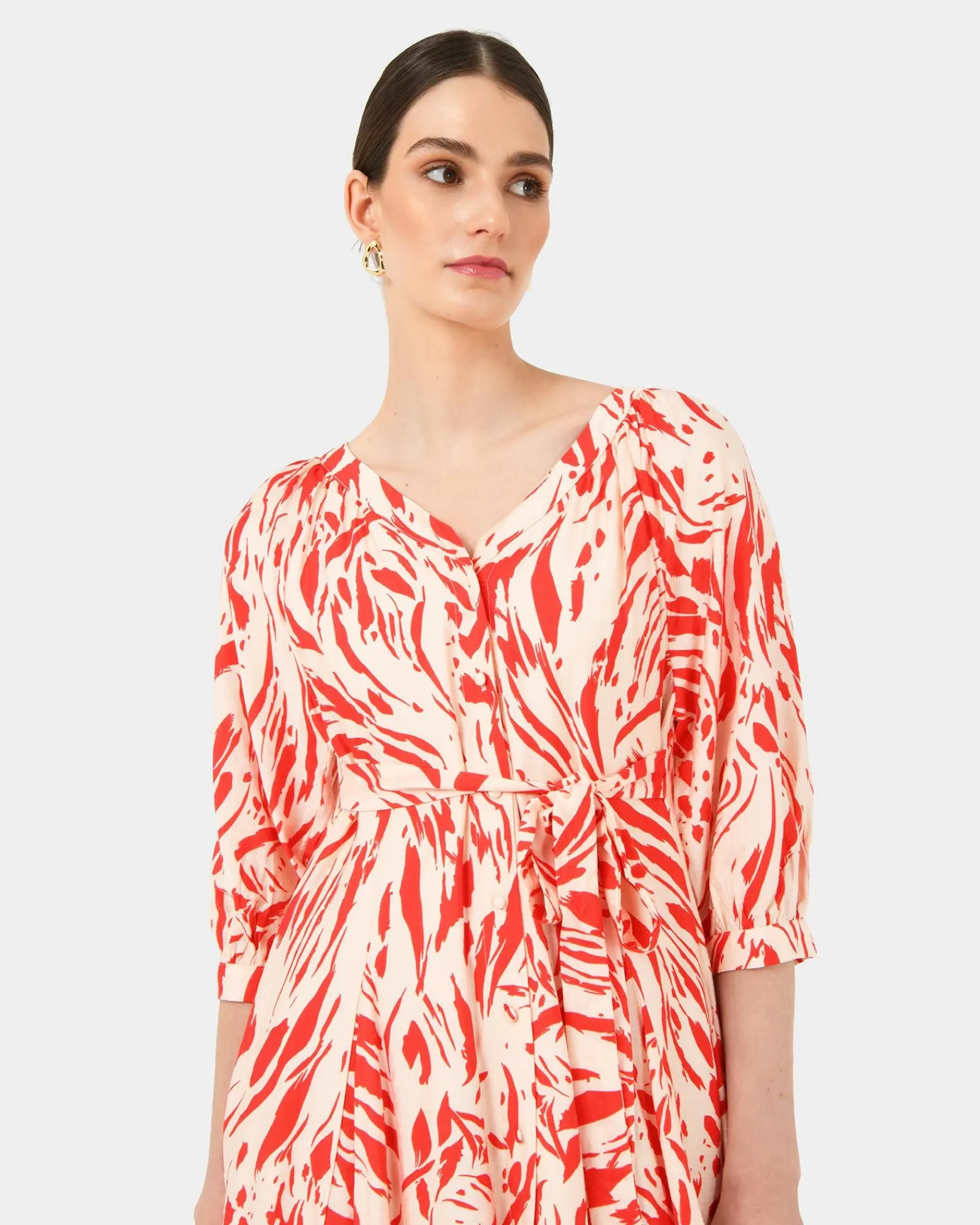 Forcast Vienna V-neck Tie Dress* Mini Dresses|Mini Dresses