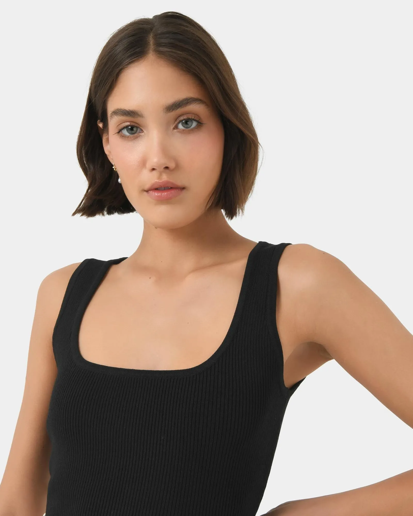 Forcast Vivi Rib Knit Tank Top* T-Shirts & Tops|Work Tops