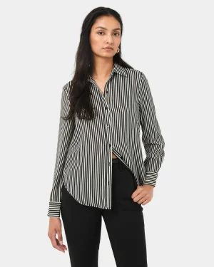 Forcast Wanda Stripe Satin Shirt* Long Sleeve Tops|Shirts & Blouses