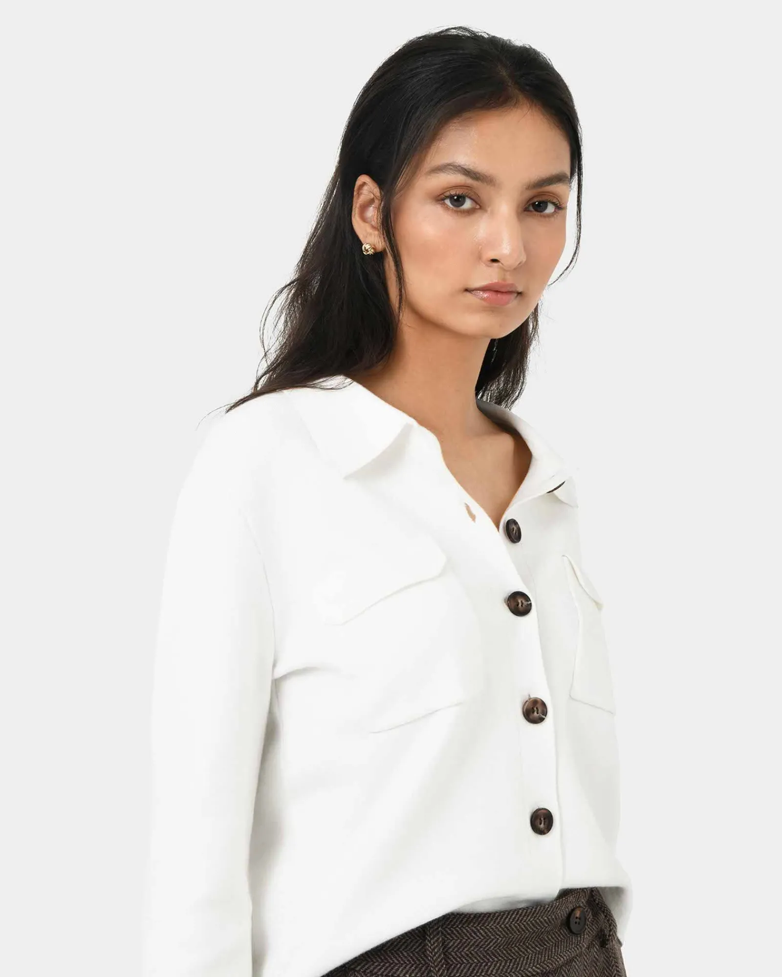 Forcast Willow Collar Cardigan* Long Sleeve Tops|Work Tops